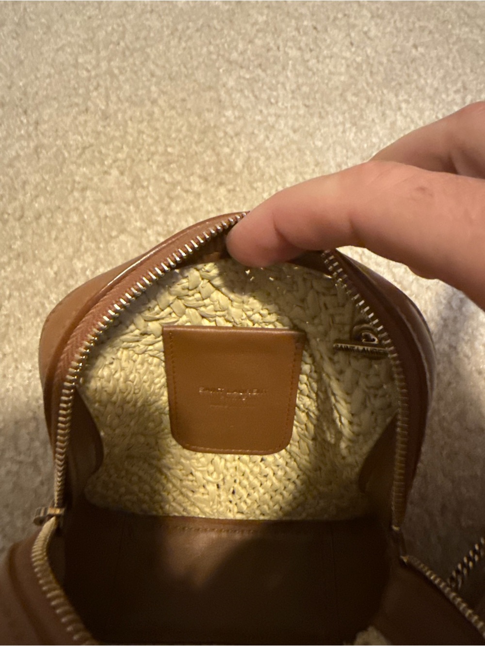 Yves Saint Laurent Natural Straw Crossbody with Gold Chain - Picture 5 of 5
